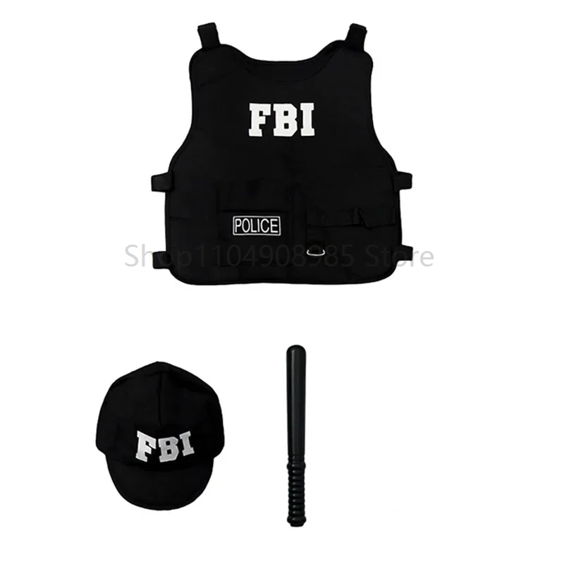 Polizeikostüme Halloween Agent Set Zubehör für Kinder Dress Up SWAT Cosplay Karneval Dress Up Party Image