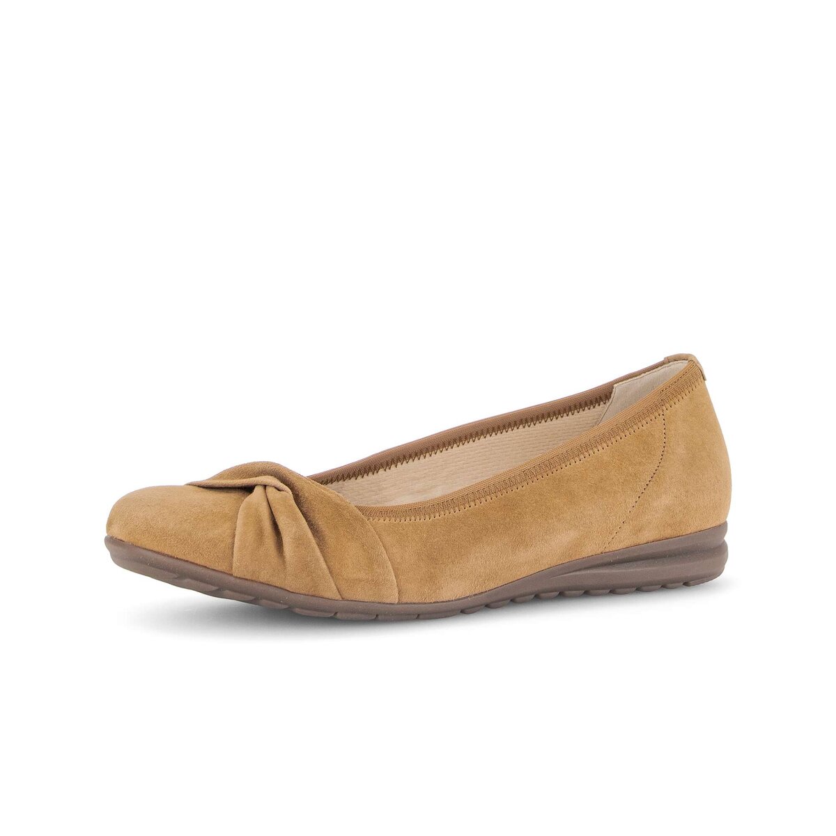 Ballerina GABOR "Sportliche Ballerina Rauleder", Damen, Gr. 38, braun, Schuhe Ballerina