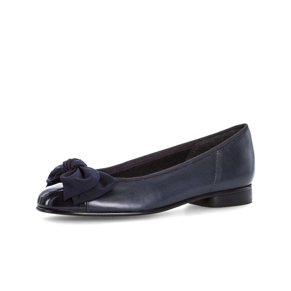 Ballerina GABOR "Eleganter Ballerina Glattleder", Damen, Gr. 37, blau, Schuhe Ballerina