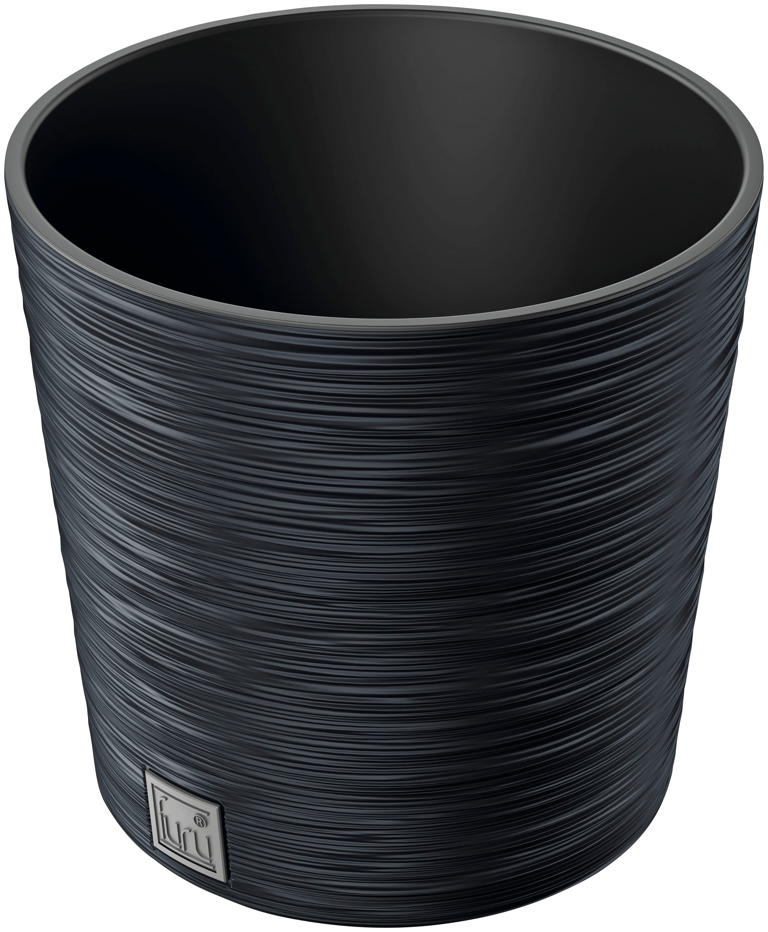 Blumentopf PROSPERPLAST "FURU RO", grau (anthrazit), H:29,4cm Ø:30cm, Kunststoff, Pflanzgefäße