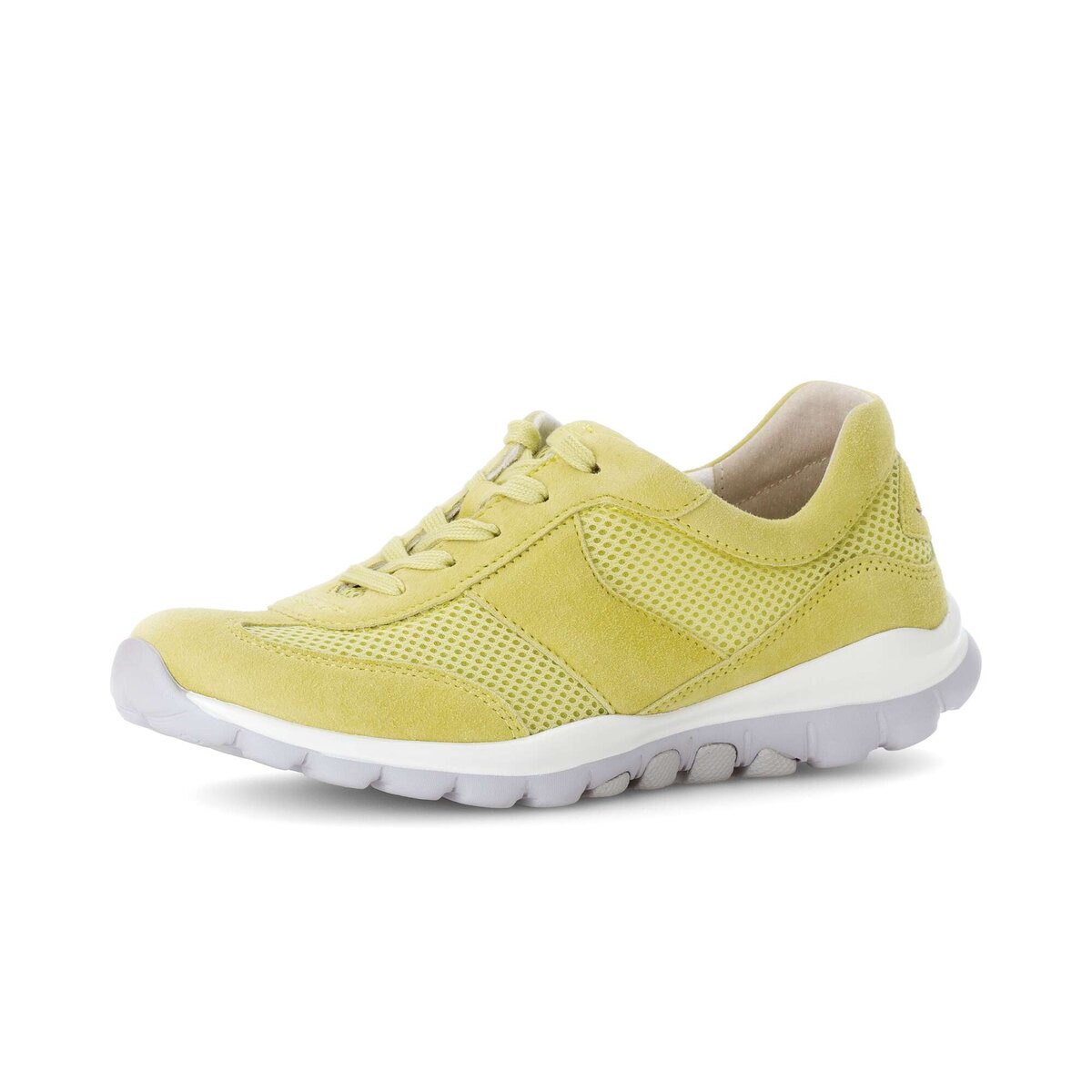 Sneaker GABOR "Sneaker low Lederimitat", Damen, Gr. 39, gelb, Schuhe Sneaker
