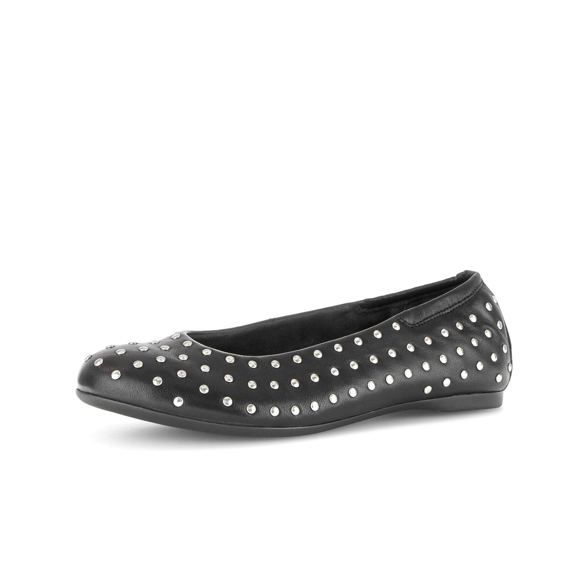 Ballerina GABOR "Eleganter Ballerina Glattleder", Damen, Gr. 37,5, schwarz, Schuhe Ballerina