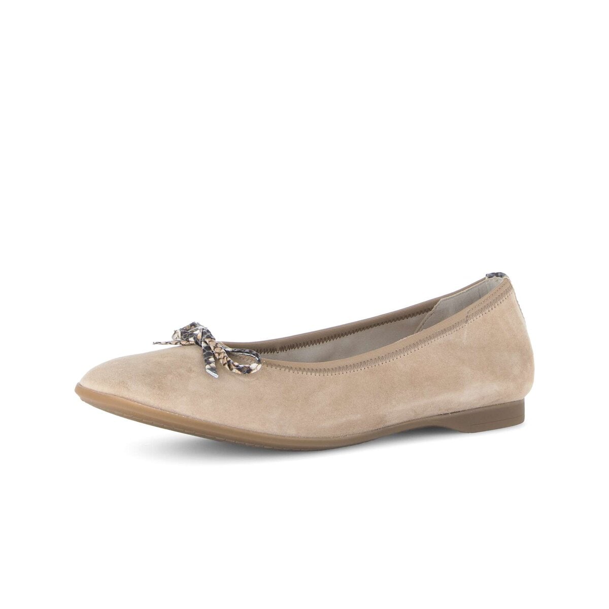 Ballerina GABOR "Eleganter Ballerina Rauleder", Damen, Gr. 37, beige, Schuhe Ballerina