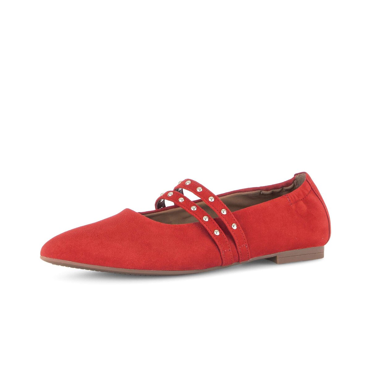 Ballerina GABOR "Eleganter Ballerina Rauleder", Damen, Gr. 35,5, rot, Schuhe Ballerina