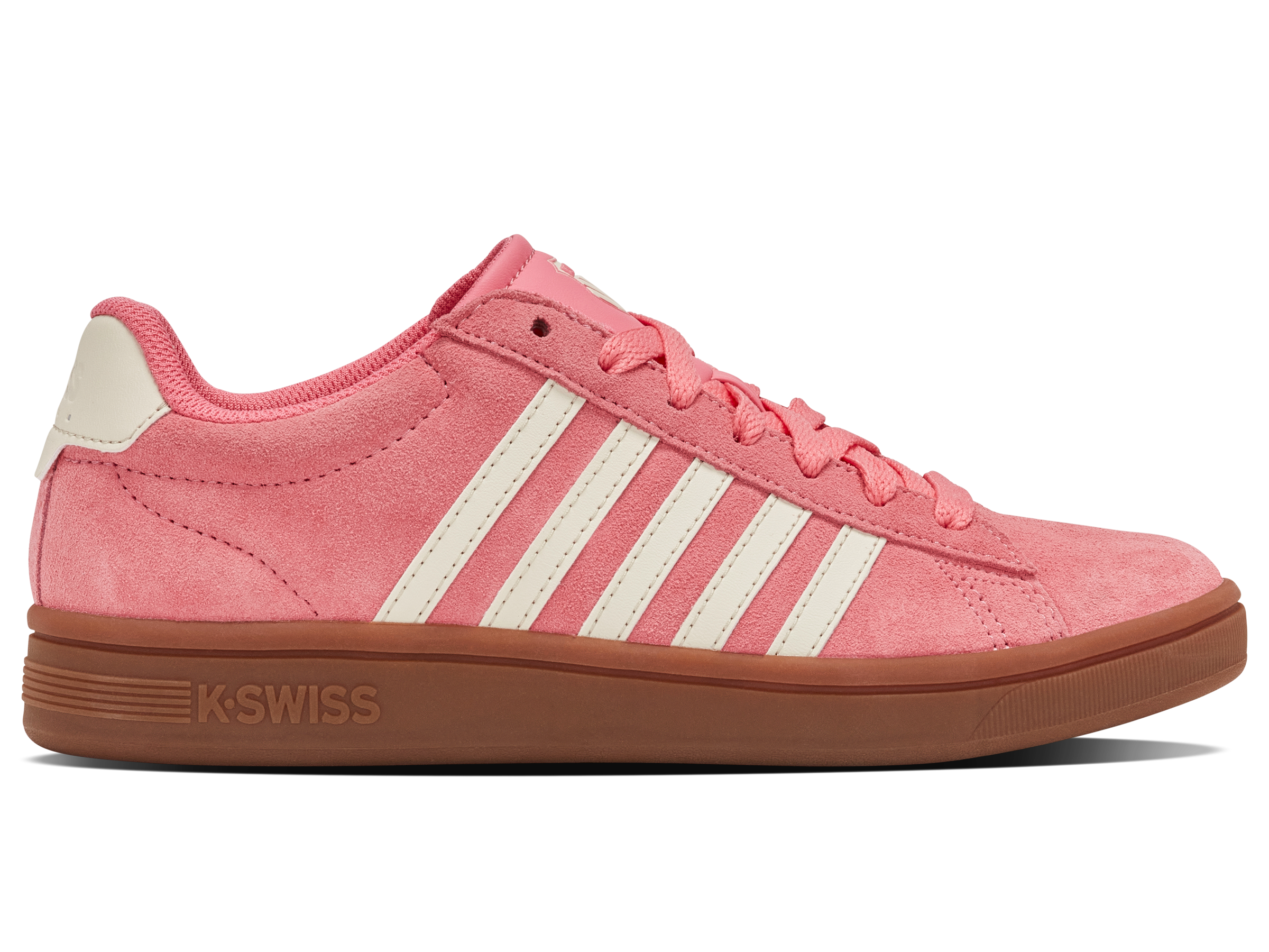 Sneaker K-SWISS "COURT TIEBREAK II SDE", Damen, Gr. 39, pnklem, wtcpgry, gum, Leder, Schuhe Sneaker