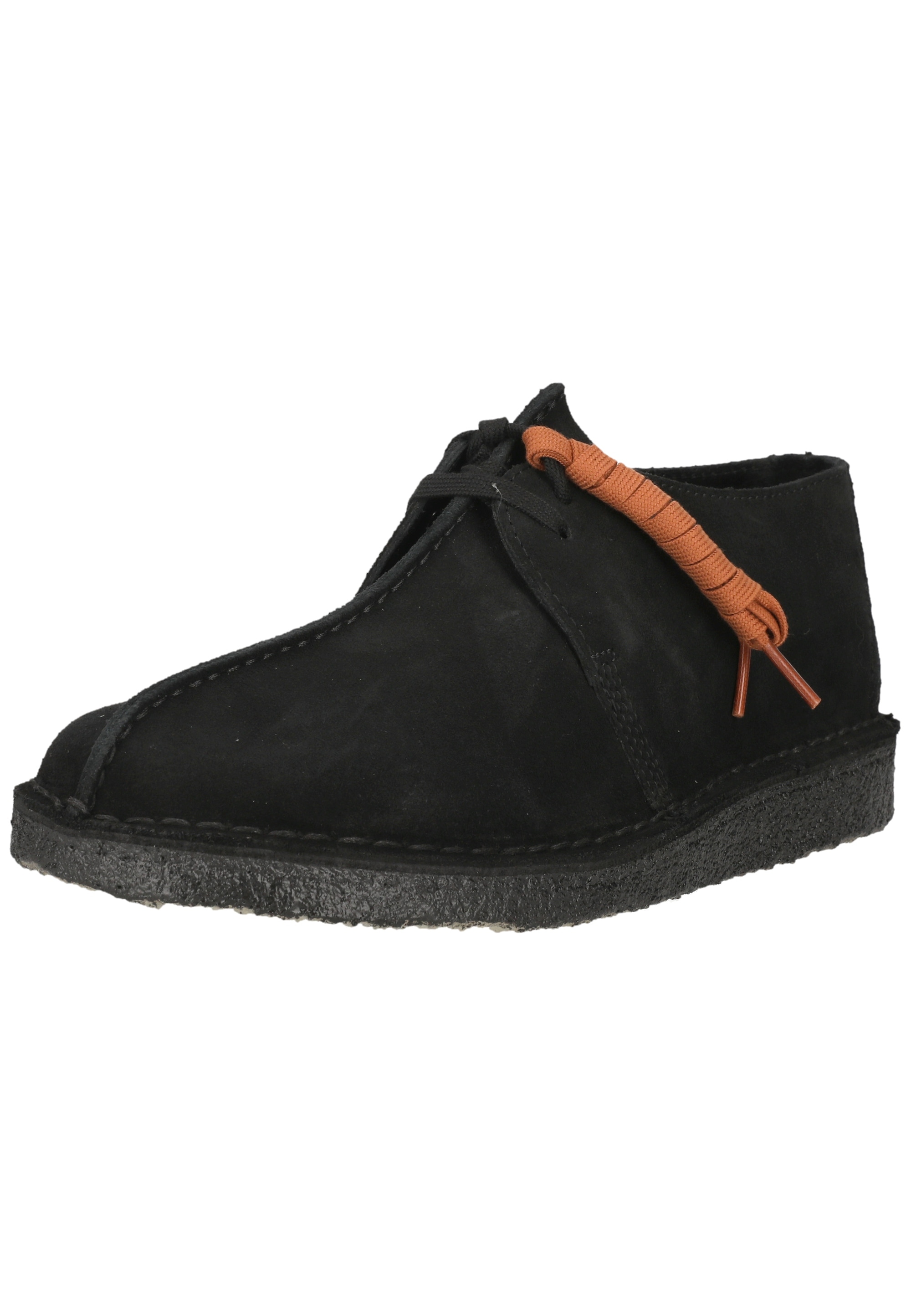Schnürschuh CLARKS "Desert Trek", Herren, Gr. 45, schwarz, Leder, Schuhe Schnürschuh, mit der authentischem Krepp-Sohle