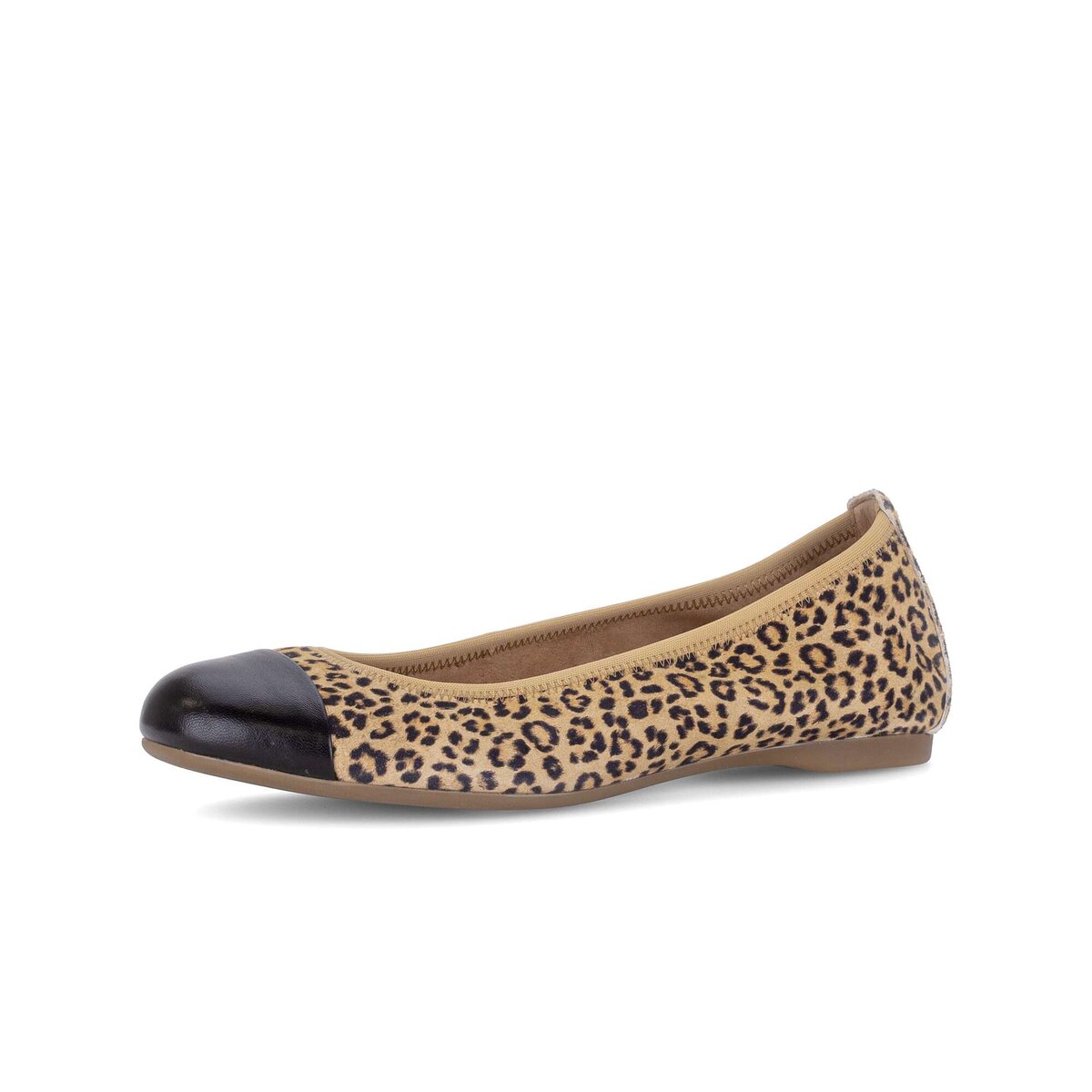 Ballerina GABOR "Eleganter Ballerina Materialmix Leder", Damen, Gr. 42,5, beige, Schuhe Ballerina