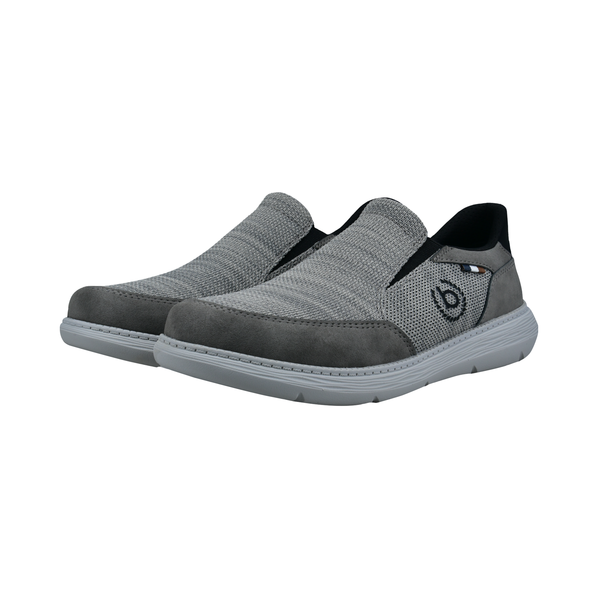 Slip-On Sneaker BUGATTI, Herren, Gr. 45, hellgrau, Lederimitat, Textil, Schuhe, Freizeitschuh, Schlupfschuh, Slipper mit Logo-Icon