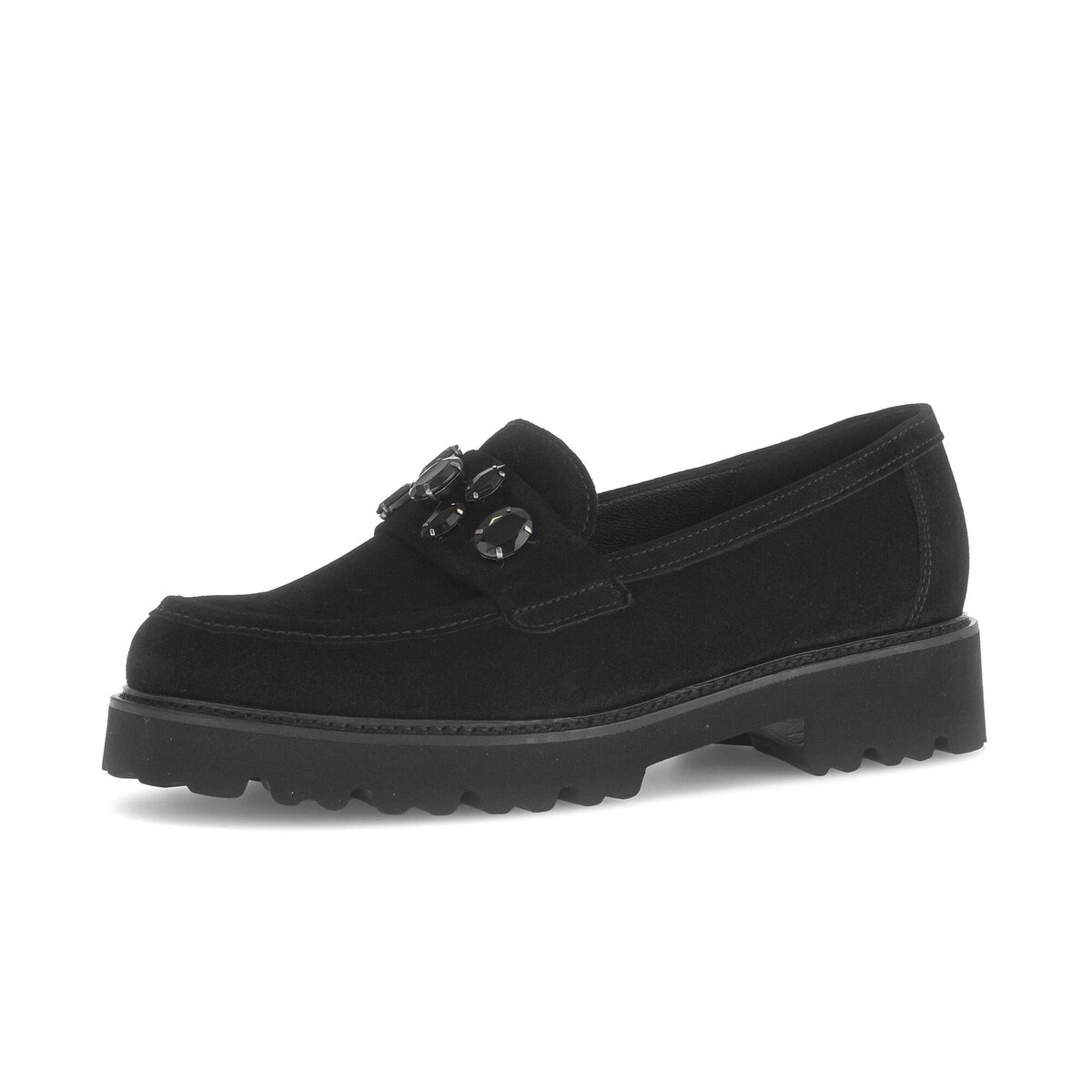 Loafer GABOR "Loafer Rauleder", Damen, Gr. 39, schwarz, Schuhe Loafer