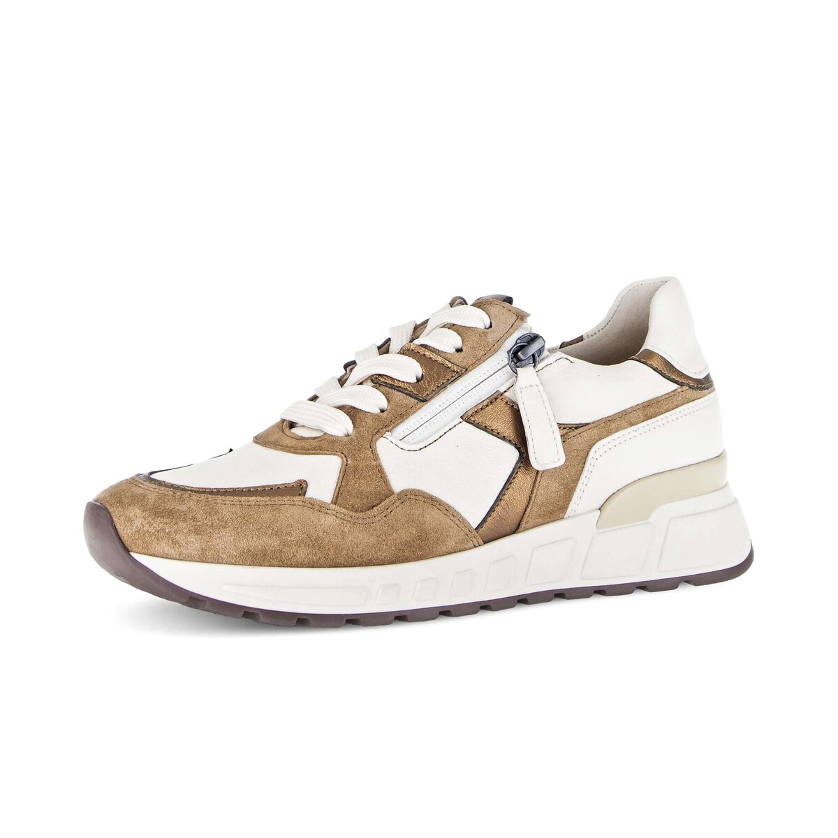 Sneaker GABOR "Sneaker low", Damen, Gr. 44, beige, Schuhe Sneaker
