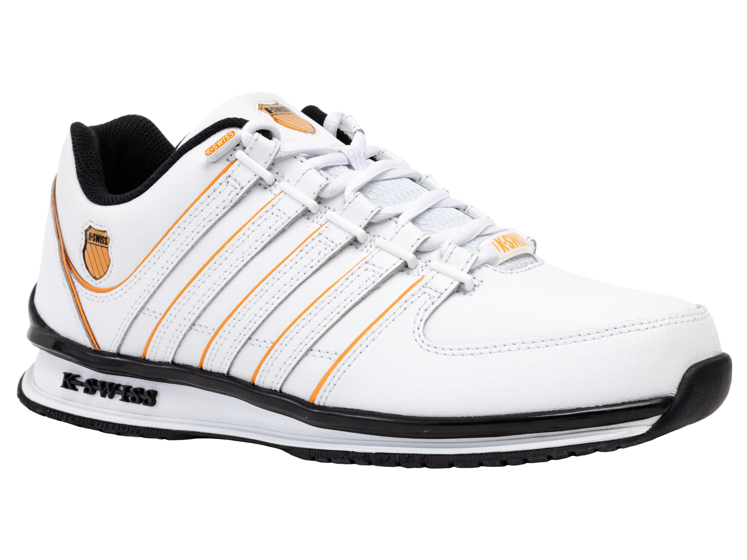 Sneaker K-SWISS "RINZLER", Damen, Gr. 41, wt, orngppy, bk, Leder, Schuhe Sneaker