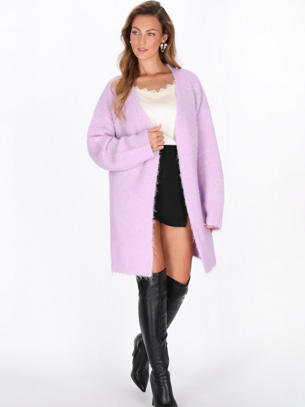 Faina Strickjacke Damen lila, XS/S Image