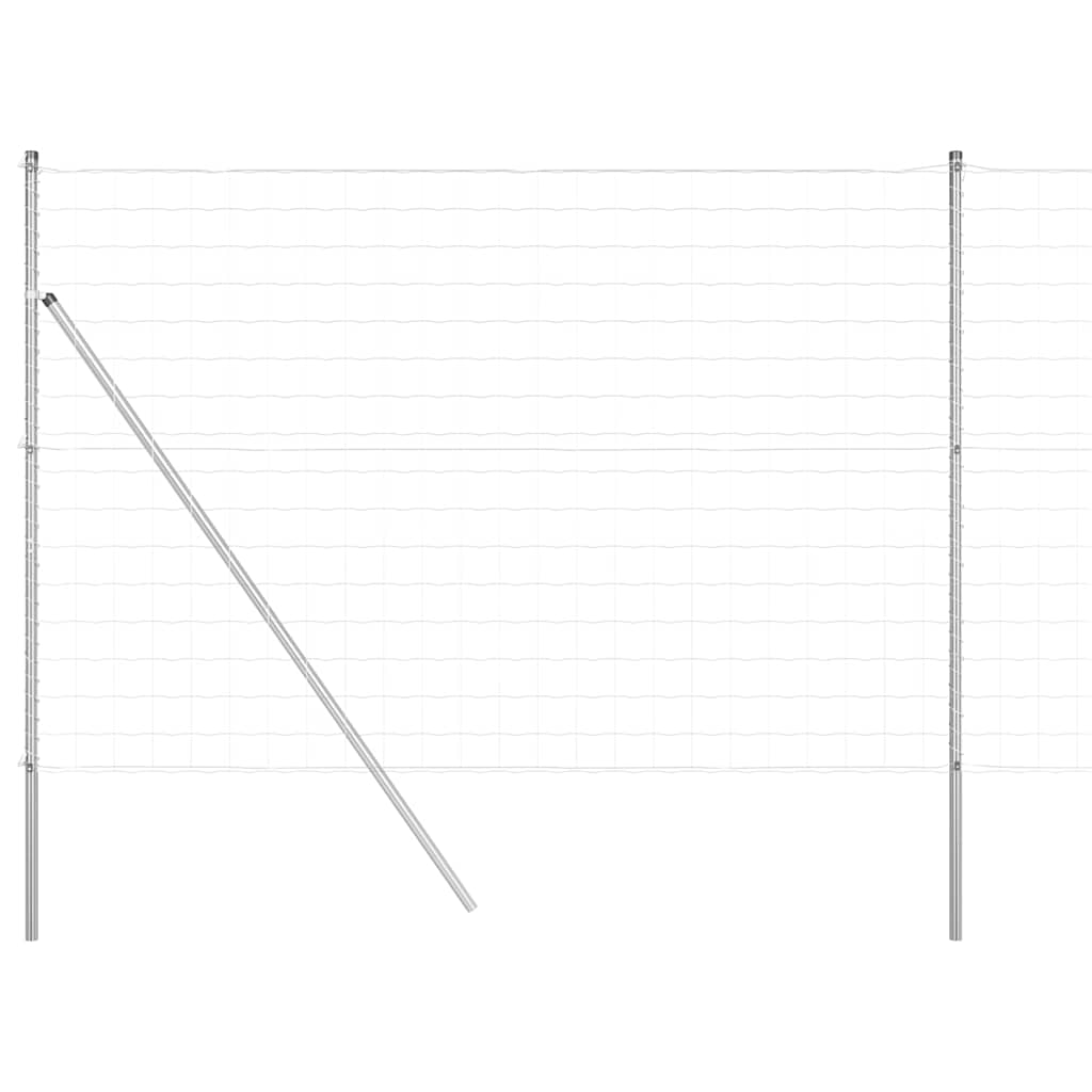 vidaXL Zaun mit Pfosten Silber 1,5 x 10 m Stahl und PVC Image