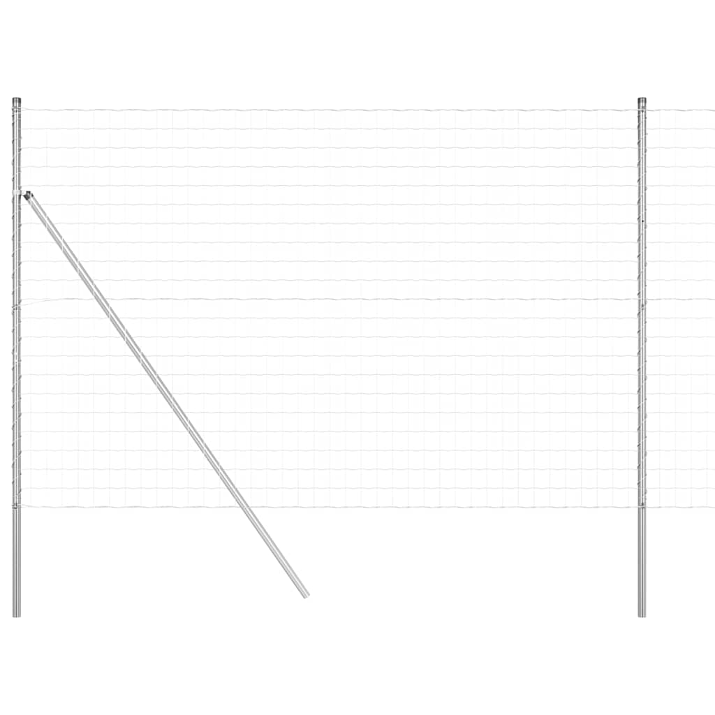 vidaXL Zaun mit Pfosten Silber 1,5 x 10 m Stahl und PVC Image