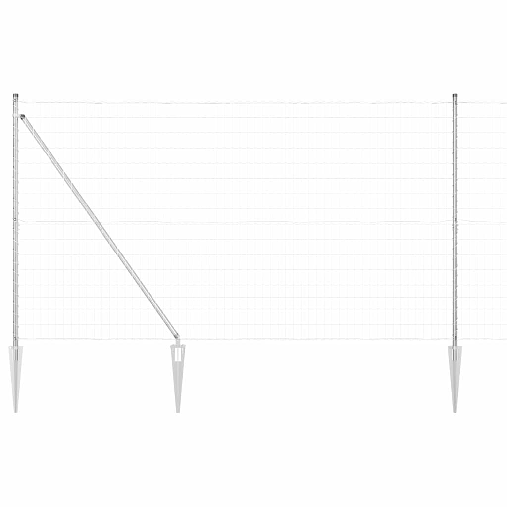 vidaXL Zaun mit Pfosten Silber 1,5 x 10 m Stahl Image