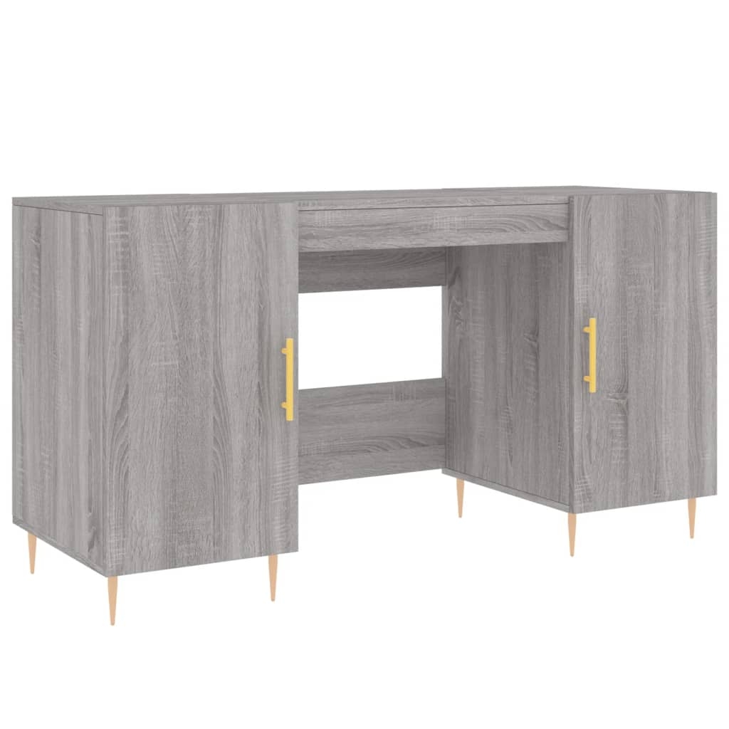 vidaXL Schreibtisch Grau Sonoma 140x50x75 cm Holzwerkstoff Image