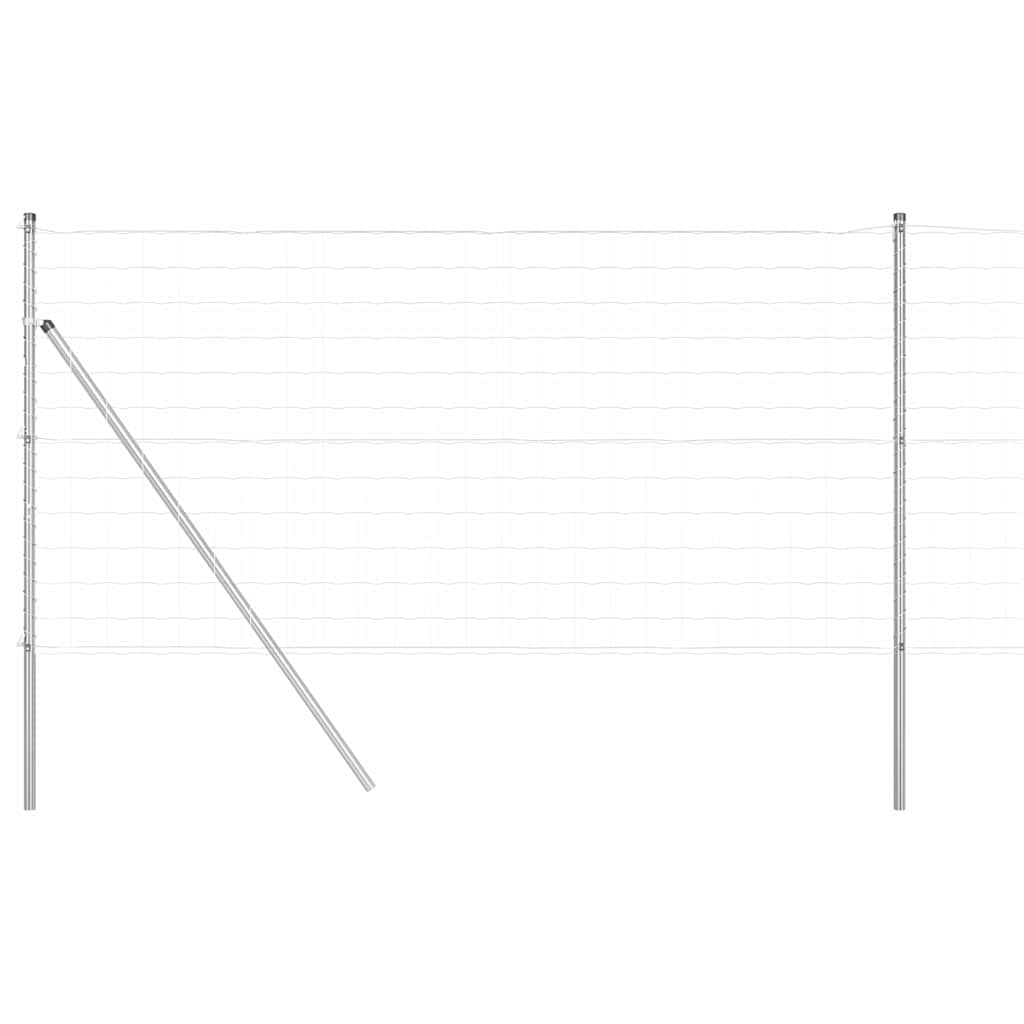 vidaXL Zaun mit Pfosten Silber 1 x 10 m Stahl und PVC Image