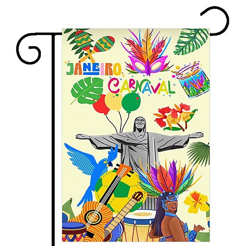 2er-Pack Mardi-Gras-Gartenflaggen, 30 x 45 cm, doppelseitig, lila-grün-goldene Lilienmuster, Hausflaggen für Garten, Terrasse, Rasendekoration, Karnevalsdeko