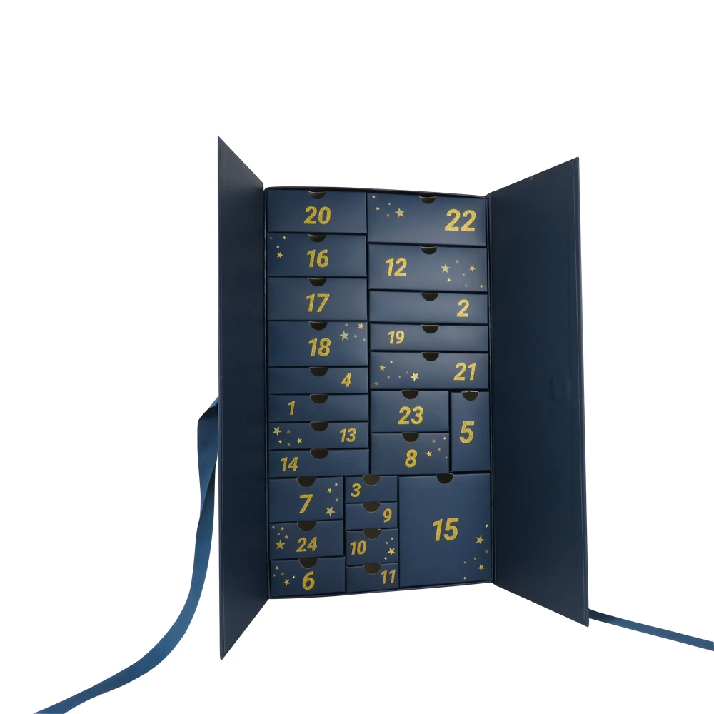 Luxuriöse Ramadan und Weihnachts tag Advents kalender Box für Beauty Cosmetics Offsetdruck Matt Laminat ion Sponge Liner Type