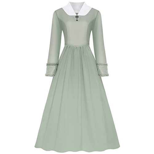 Buchwoche 2026 19. Jahrhundert 1800er Jahre Prärie-Kleid Hauben- und Schürzenset langarm Pioniermädchen Kolonial Pionier Revolutionskrieg Kostüm Damen Halloween Karneval American 250 4. Juli Image