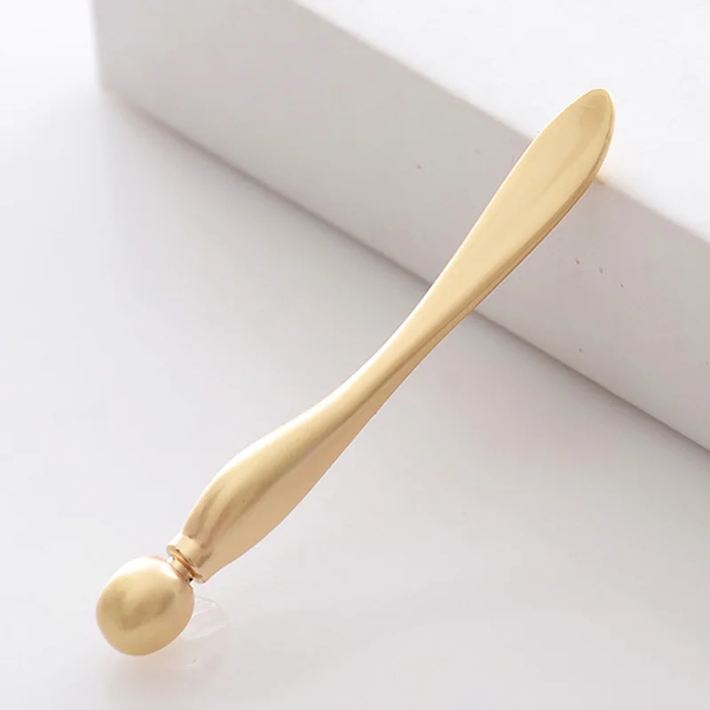 Rose Glod Private Label Augen creme Metall Gesichts löffel Mini Augen massage gerät Hautpflege Schönheit Kosmetik Spatel Löffel