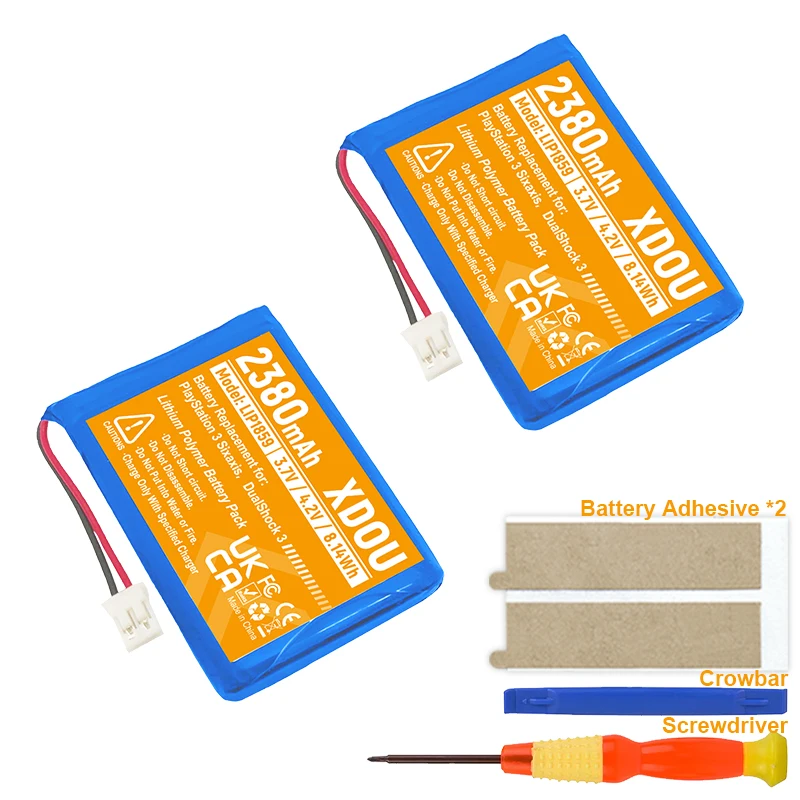 PS3 Controller Battery,2380mAh LIP1359 Replacement Battery for Sony Playstation 3 Dualshock 3 CECHZC2E CECHZC2U Controller&USB