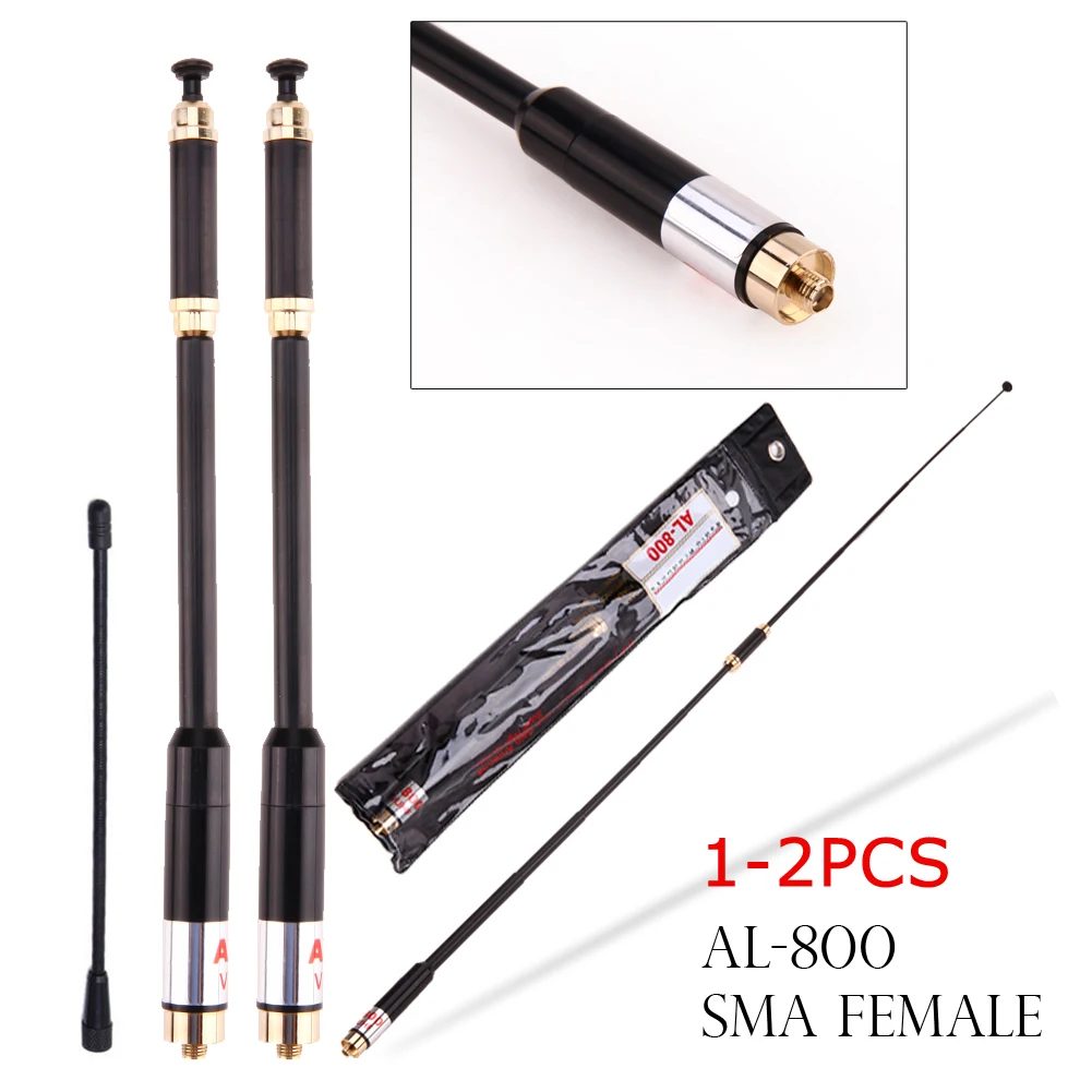 AL-800 SMA Weibliche High Gain Dual Band Erweiterbar Antenne für Walkie Talkie Zubehör für Baofeng UV5X BF888s für Kenwood Image
