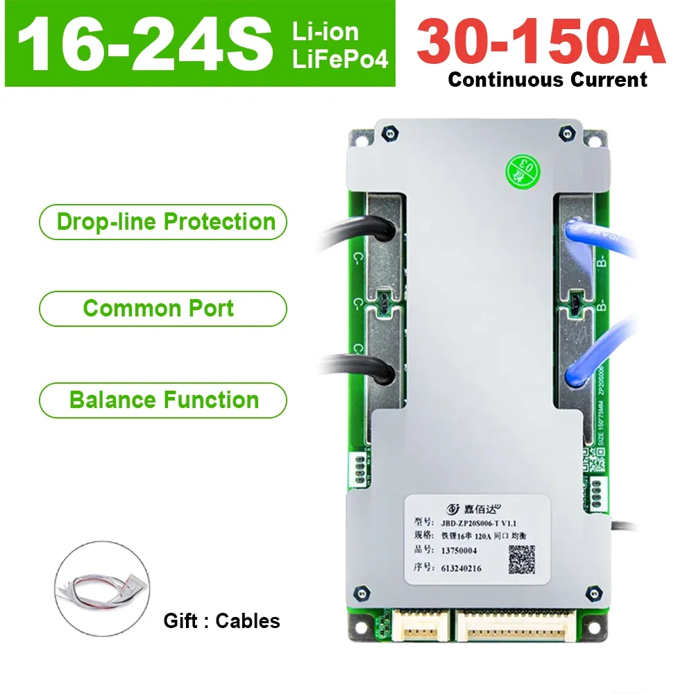 JBD BMS 16S 17S 20S 24S 30A 40A 50A 60A 80A 100A 120A 150A Lithium-Batterie Schutz Bord Li-Ion LiFePo4 48V 60V 72V Balance Image