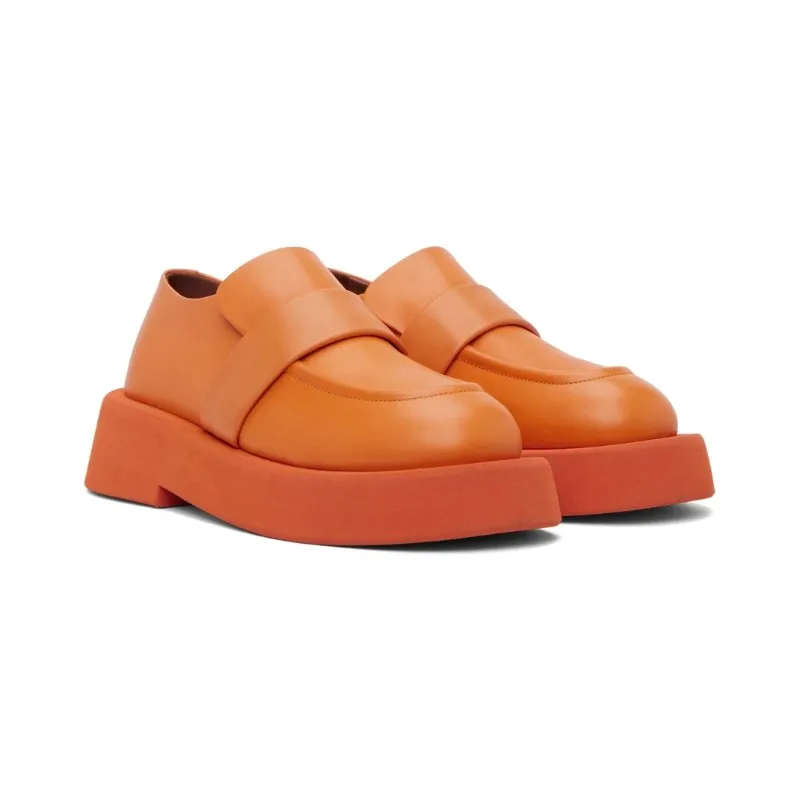 Orange schwarz echtes Leder Slip-On flache Slipper Schuhe Männer Freizeit schuhe bequeme hochwertige Hochzeit Business-Kleid Schuhe