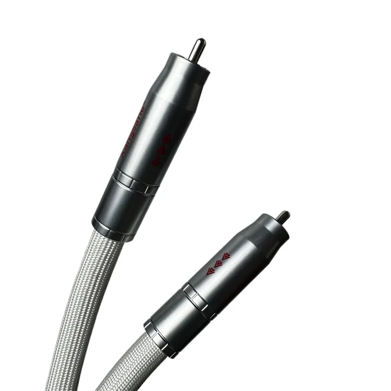 HiFi Audio Reines Silber Koaxialkabel Rhodiniert RCA Stecker 75Ohm Ausgang SPDIF Digitale Koaxialkabel TV Verstärker Decoder Linie Image