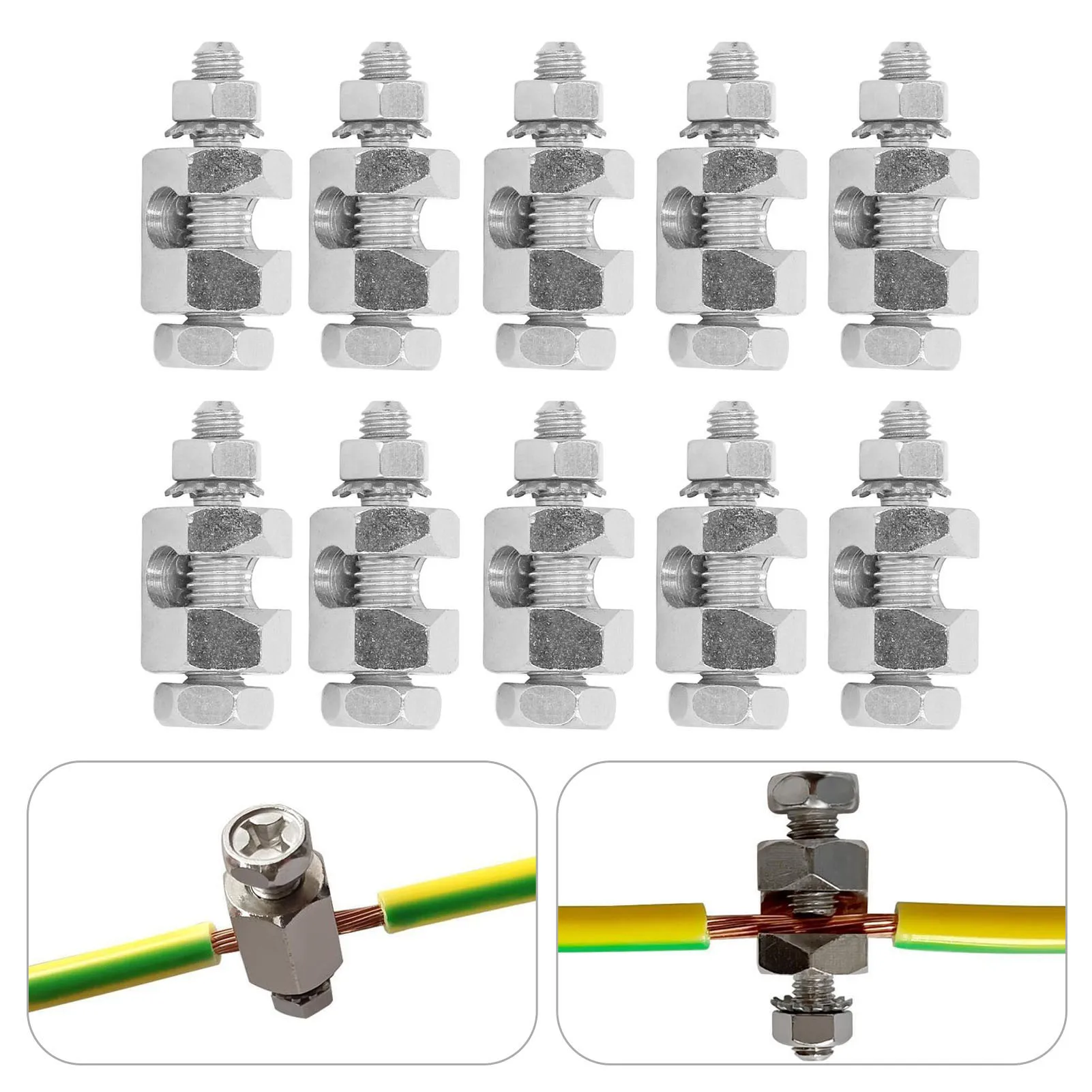 10PCS Blitzschutz Kabel Klemme Externe Hex Kupfer Erdung Schutz Kabel Clip Klemme für PV Modul Image