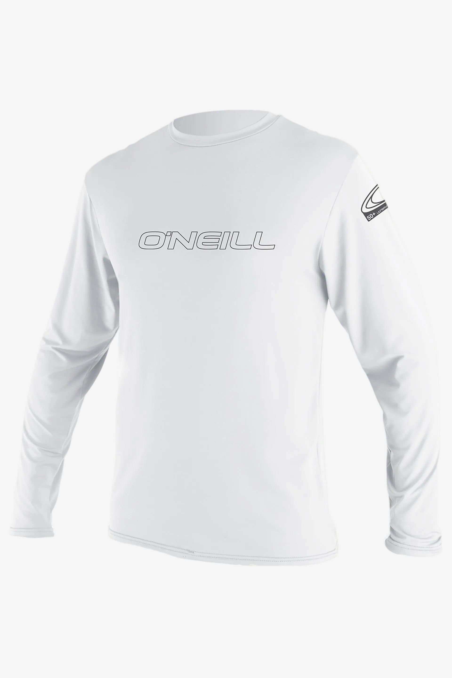 O'Neill Men's Basic Skins 50+ Long Sleeves Sun Shirt in White, Size 2XL, Polyester/Spandex