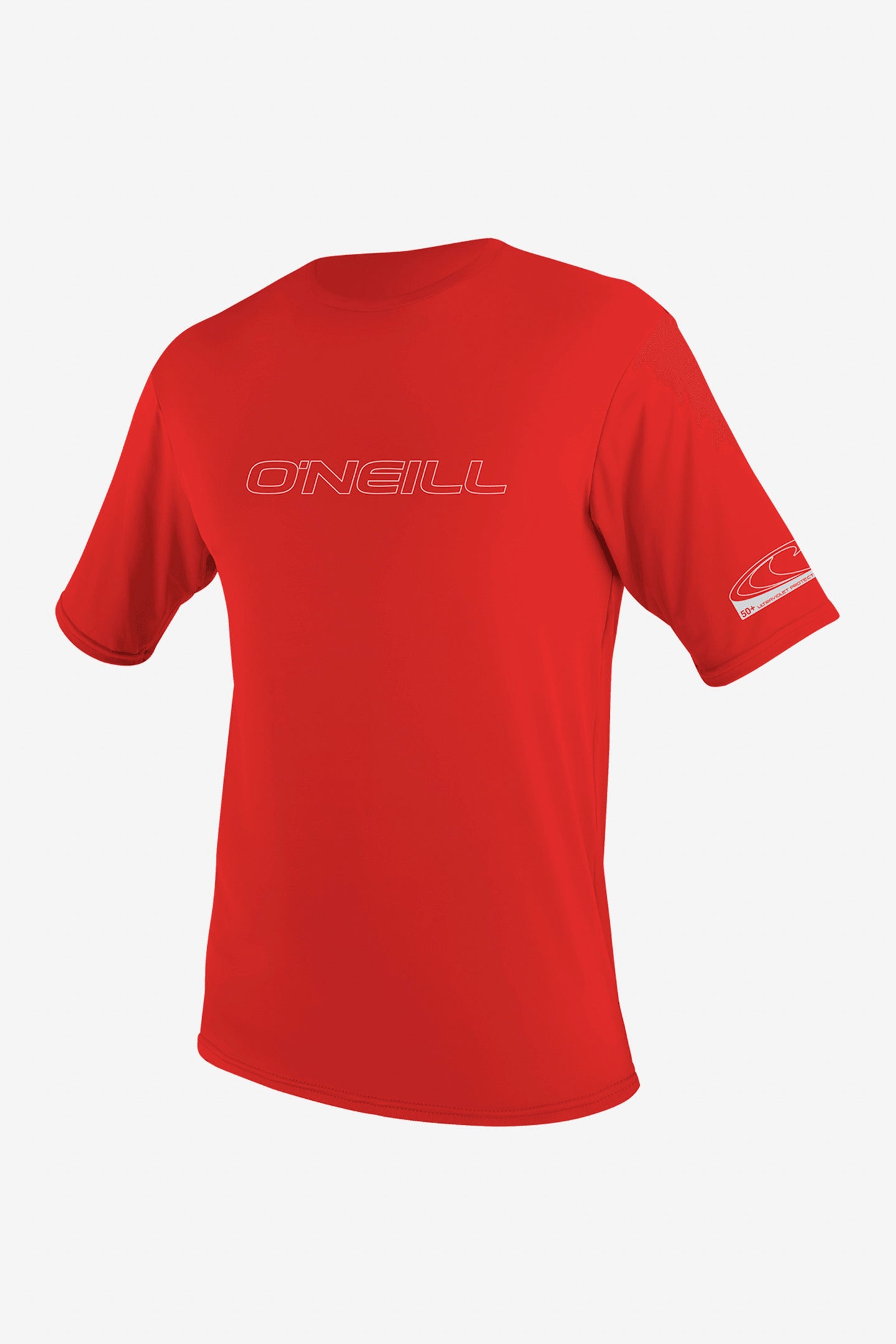 O'Neill Men's Basic Skins 50+ Short Sleeves Sun Shirt in Red, Size 2XL, Polyester/Spandex