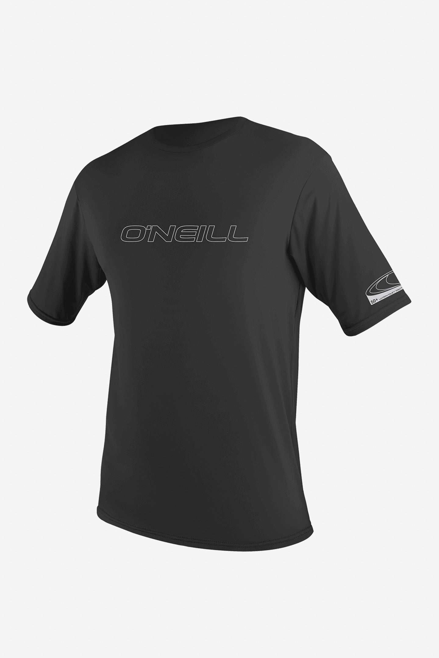 O'Neill Men's Basic Skins 50+ Short Sleeves Sun Shirt in Black, Size 2XL, Polyester/Spandex