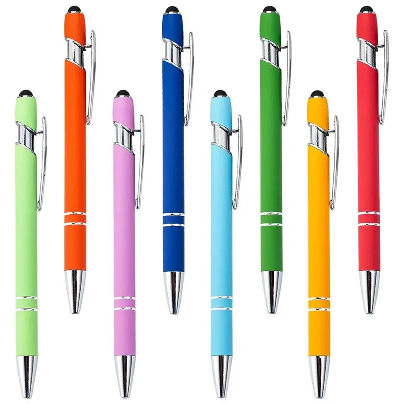 Offre Spéciale Logo personnalisé 2-en-1 sport métal pour stylet stylo à bille promotionnel enduit de caoutchouc multifonctionnel nouveauté stylo pour