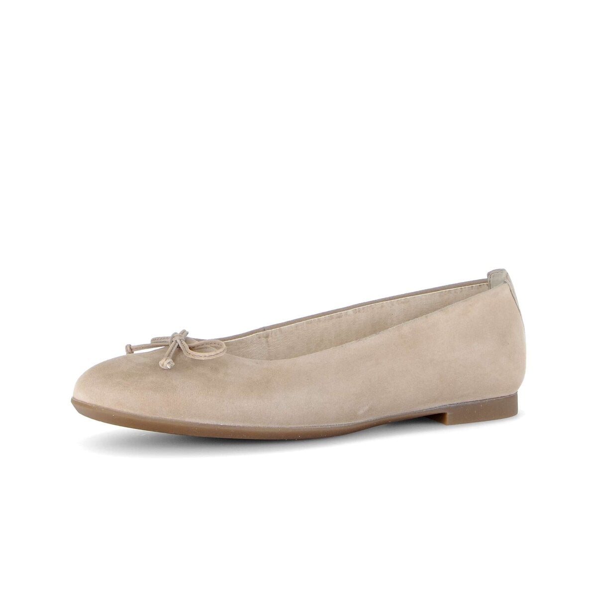 Ballerina GABOR "Eleganter Ballerina Rauleder", Damen, Gr. 37,5, beige, Schuhe Ballerina