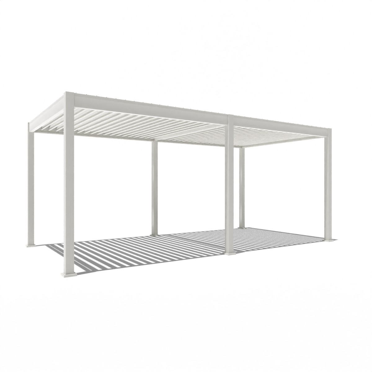 Weide E-Deluxe | elektrische Pergola mit LED | Voll Aluminium | 3 x 6 M | motorisiertes Lamellendach weiß Image