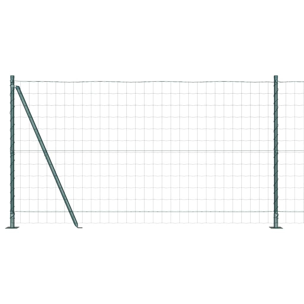 vidaXL Zaun mit Pfosten Grün 1,2 x 10 m Stahl und PVC Image