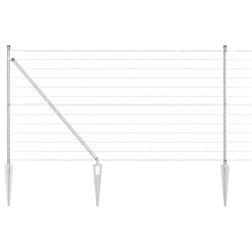 vidaXL Zaun mit Pfosten Silber 1 x 10 m Stahl Image