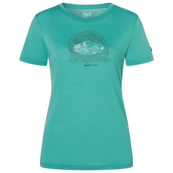 super.natural - Women's Tent View Tee - Merinoshirt Gr S grün/ various