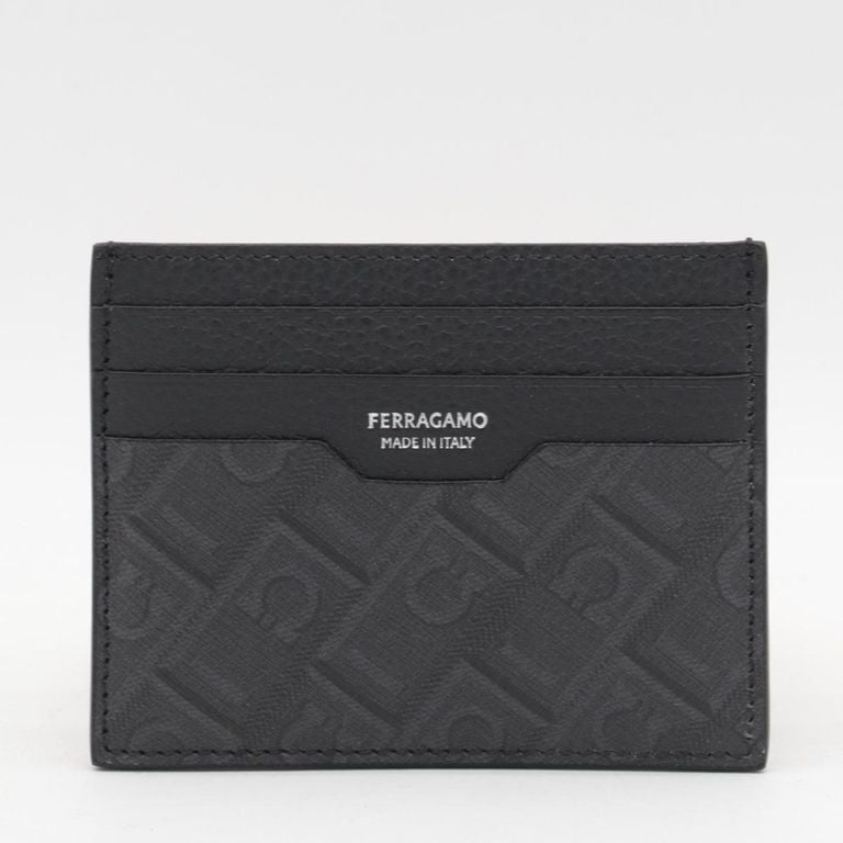 Leather Card Holder - Black - Ferragamo Wallets