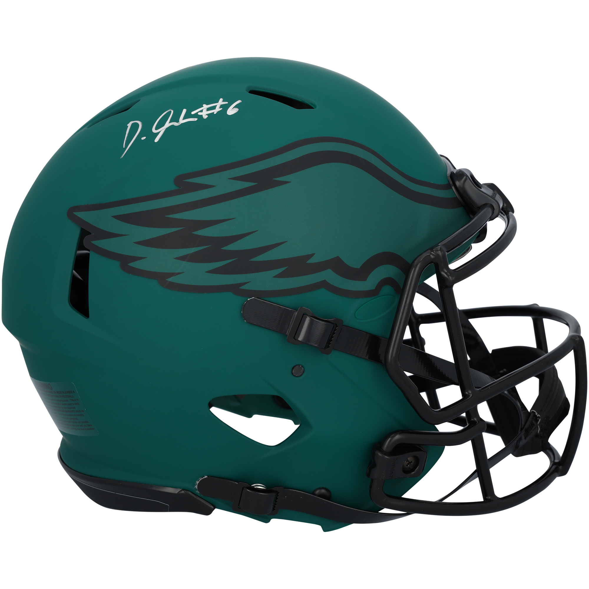 DeVonta Smith Philadelphia Eagles signierter Riddell Rave Speed Authentic Helm Image