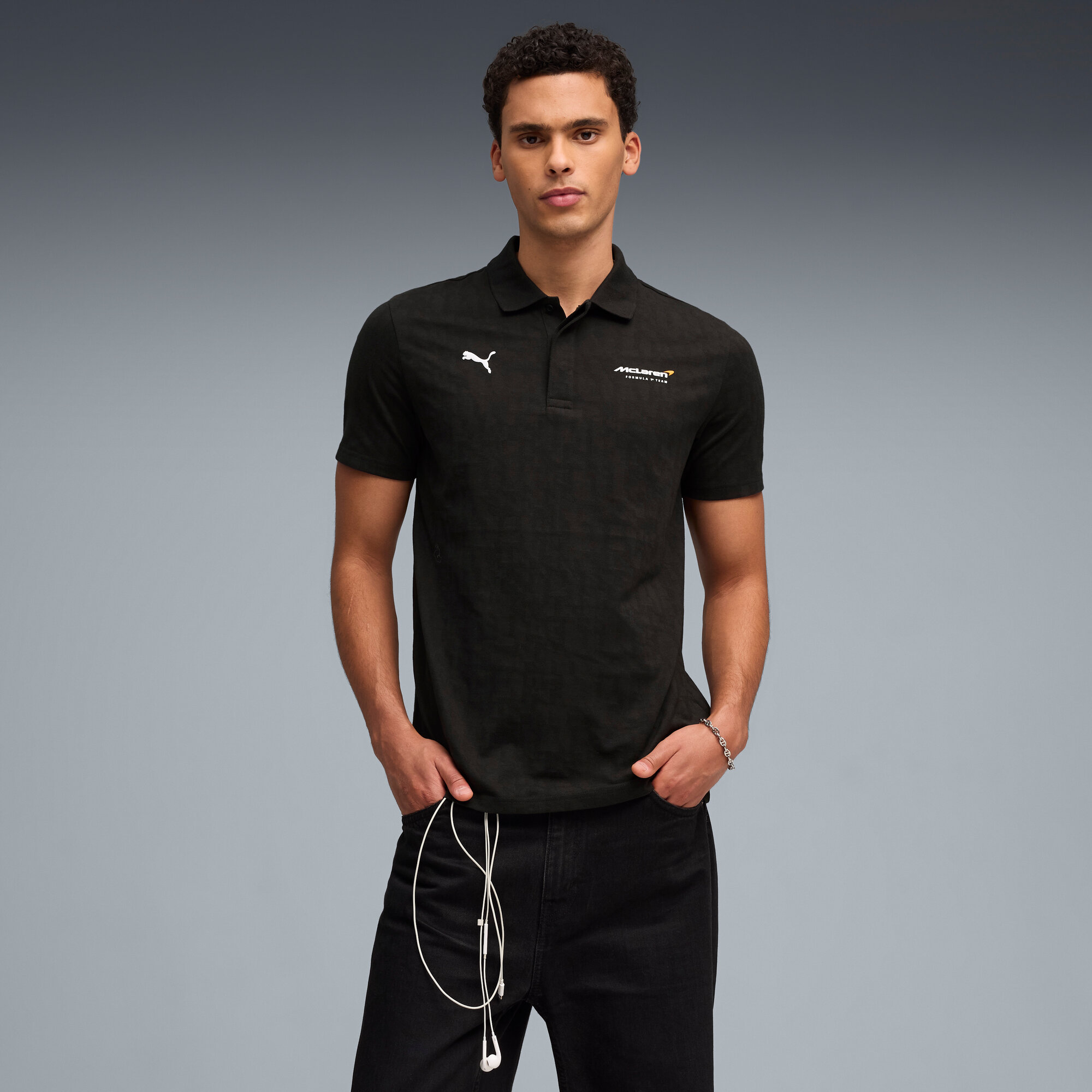 McLaren Puma Jacquard-Poloshirt – Schwarz Image