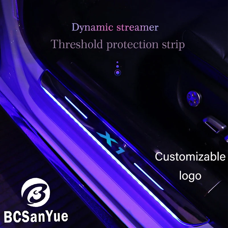 Kunden spezifische Autotür leuchtende Schweller leiste Licht für BMW X1 Logo Umgebungs lampe USB Power Moving Welcome Pedal Auto Refit Zubehör Image
