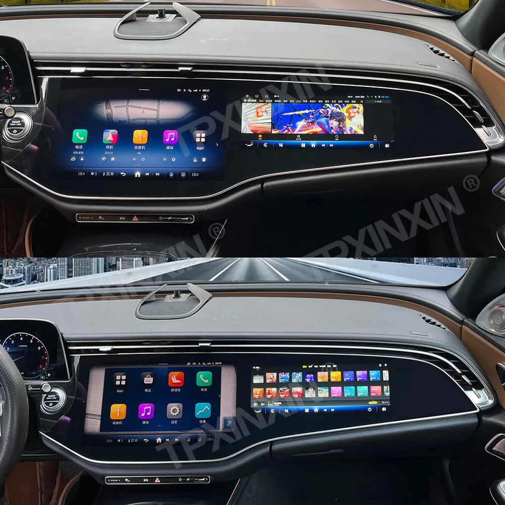 12,3 Zoll Auto Radio Android13 Für Mercedes Benz E Klasse W214 QLED Unterhaltung Bildschirm CarPlay Multimedia Player GPS Kopf Einheit Image