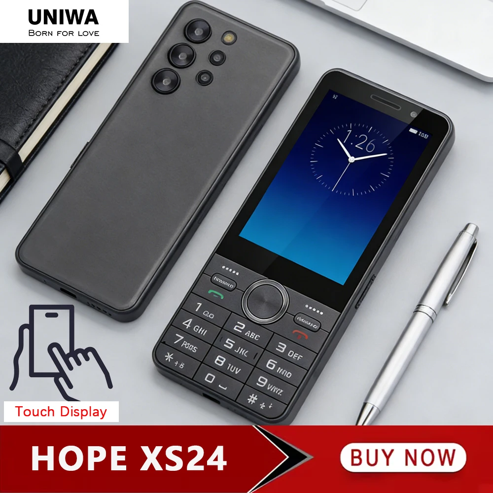 UNIWA HOPE XS24 4G Touch Screen T9 Keypad Phones 3.5“ Dual SIM Smart Phone Android 8.1 2+16GB 2500mAh Cellphone Whatsapp Google