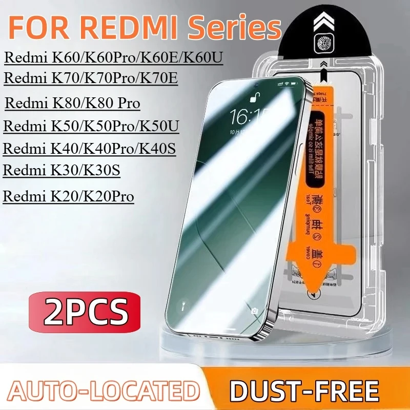 2Pcs Für Redmi K80 Pro K70 K60 K50 Ultra K40 K30 K20 Pro K30S K70E K60E K40S K30i gehärtetem Glas Screen Protector Einfach Kit Image