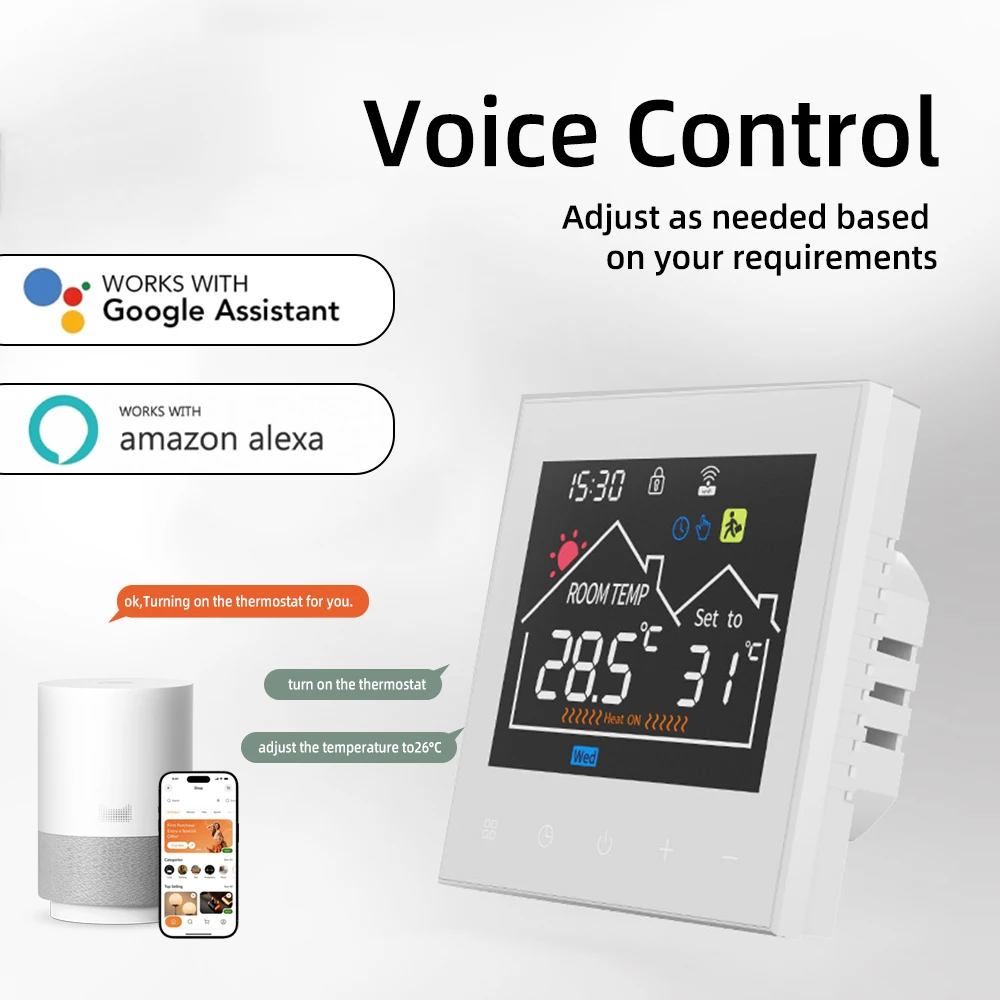 Minco Heat Tuya Smart WIFI Temperaturregler AC90 ~ 240 V 3 A/16 A für elektrische Fußbodenheizung/Wasser/Gaskessel-Thermostat Image