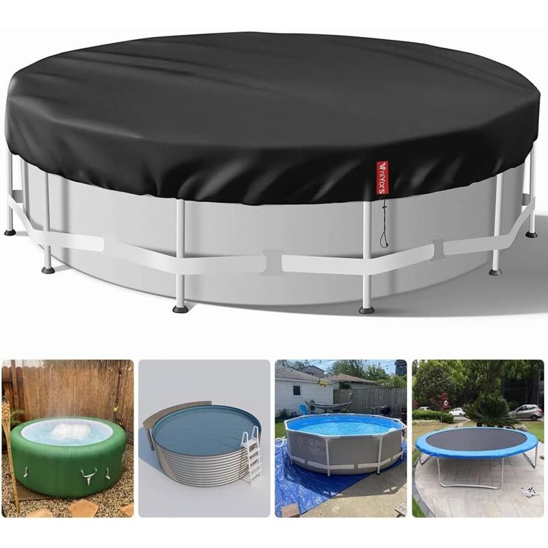 Copertura Per Piscina Rotonda Da 15 Piedi (circa 4,6 M), Copertura Per Spa, Copertura Solare Per Piscine Fuori Terra, Copertura Solare Per Piscina Resistente, Impermeabile E Antipolvere Con Coulisse E