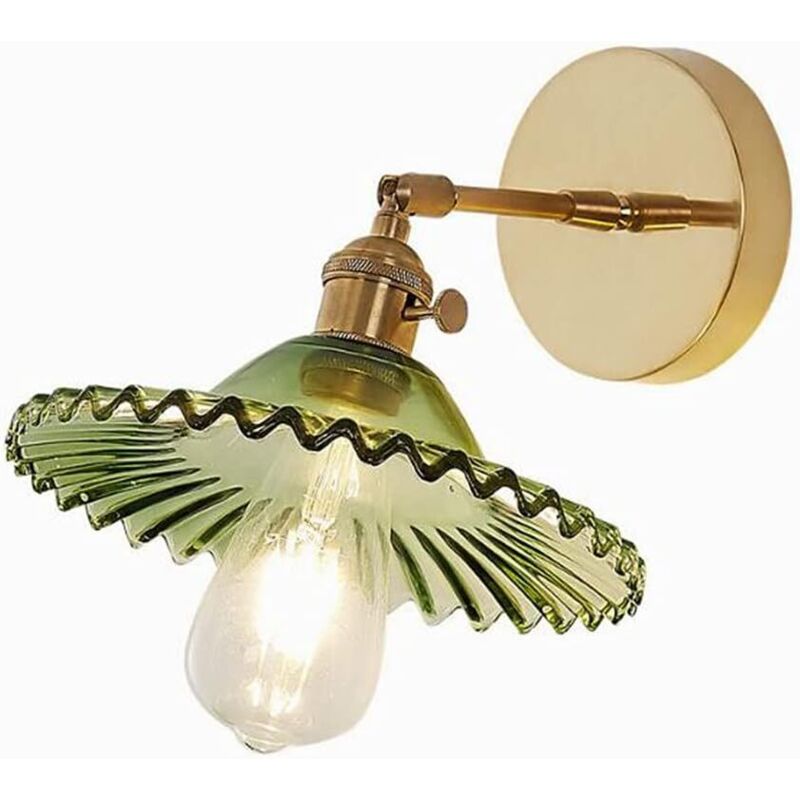 Lampada Da Parete Moderna In Rame E27 Lampada Da Parete In Vetro Industriale Lampada Da Soffitto Industriale Illuminazione Da Soffitto Paralume In Vetro Moderno (verde) Senza Fonte Di Luce